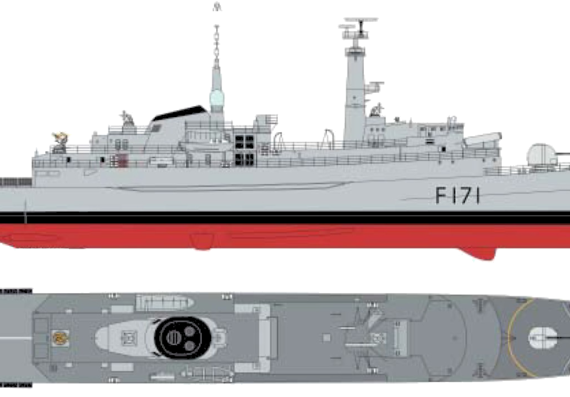 Корабль HMS Active F171 [Type 21 Frigate] - чертежи, габариты, рисунки